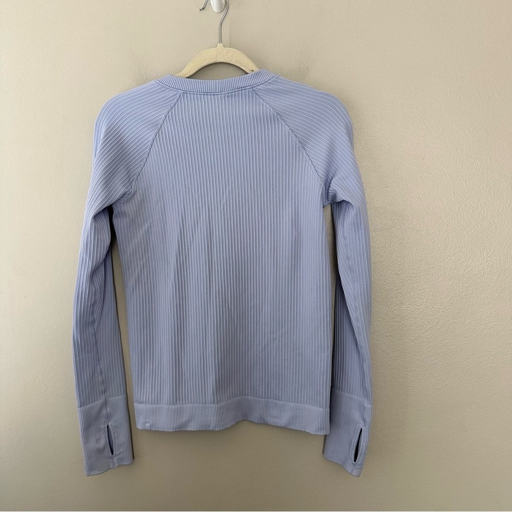 Lululemon Women's Light Blue Ribbed Sweater size 8